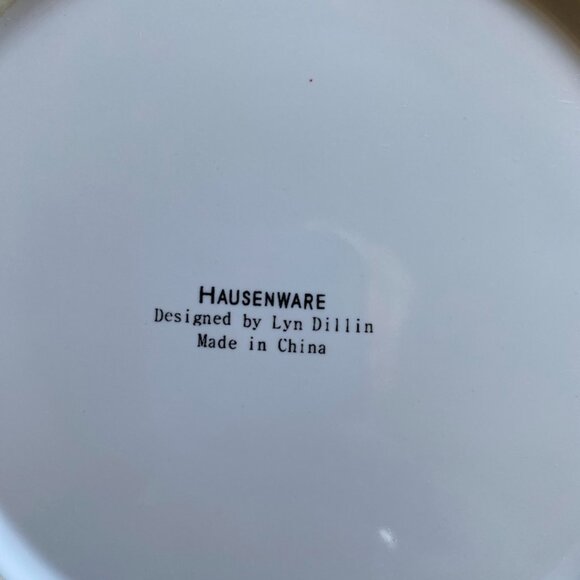 Set of 4 Hausenware Holiday Lyn Dillin Cheer Appetizer Dessert Plates w/Napkins - Picture 6 of 6